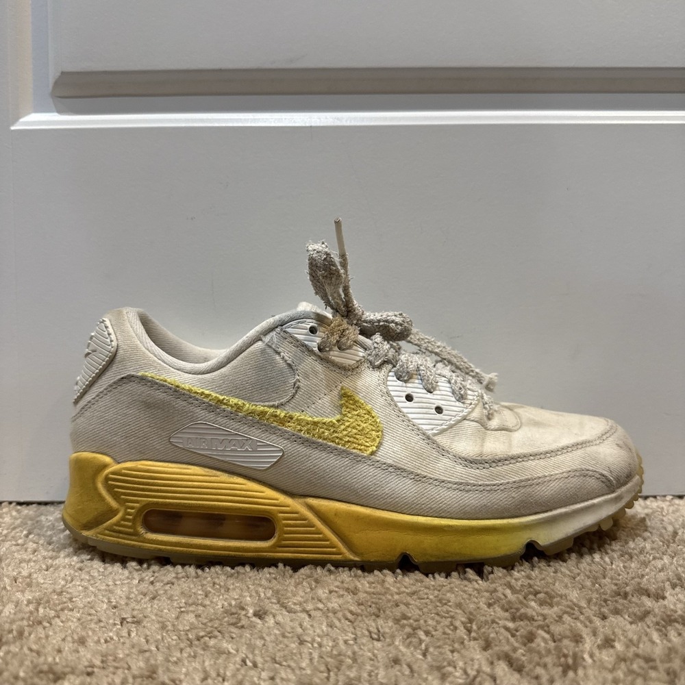 Nike Air Max 90 Shoes Womens Size 9 White Yellow Running Sneakers DV548-100